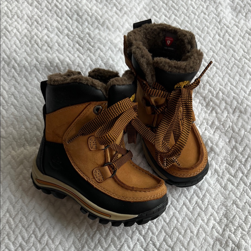 Timberland Tan and Black Toddler Boots